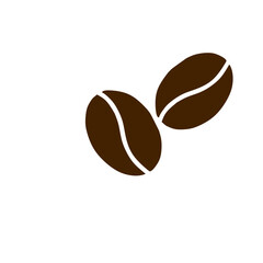 illustration of Coffee Beans on white background.Caffeine Logo Symbol Vector. vector illustration