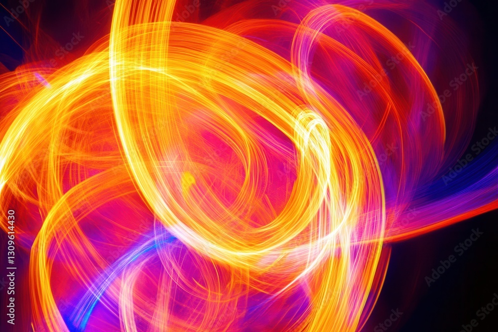 Poster Bright neon colors create a dynamic abstract backdrop filled with explosive light patterns and movement Generative AI