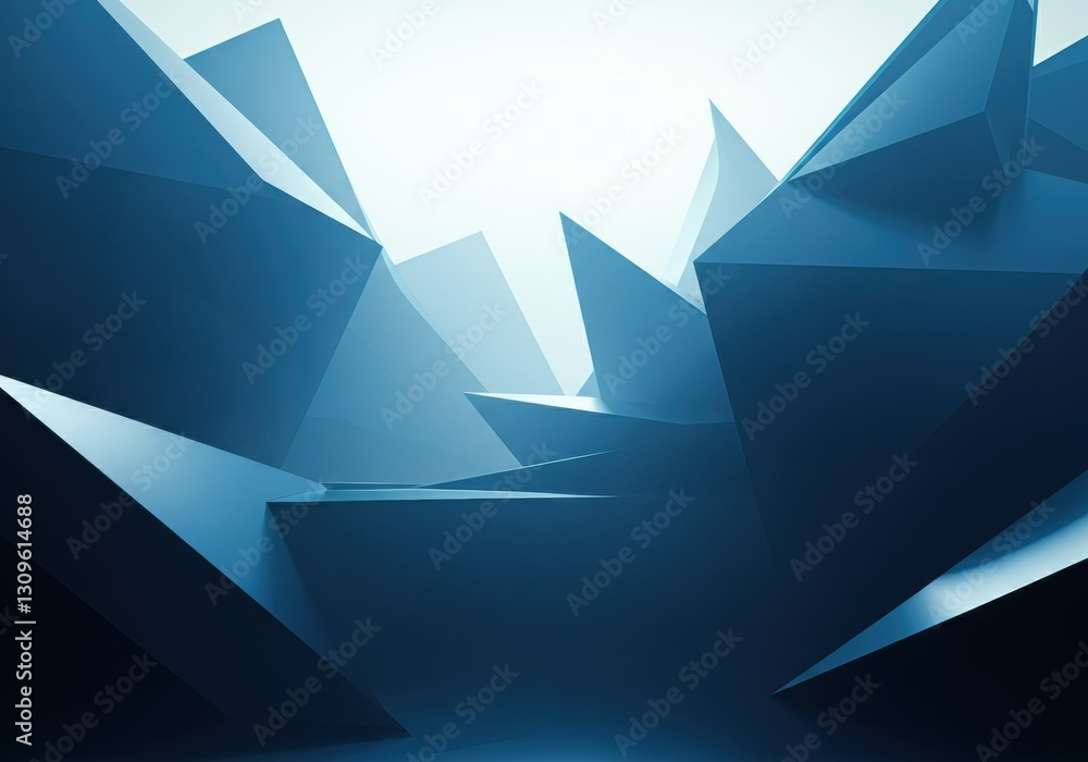Poster abstract blue geometric shapes creating a dynamic and modern background