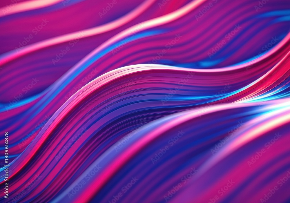 Poster vibrant abstract waves in shades of pink and blue creating a dynamic visual effect