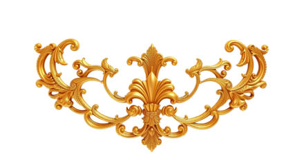 Photo of golden furniture decorative element isolated on transparent background.png