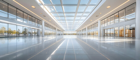 Obraz premium Modern building atrium; sunny day