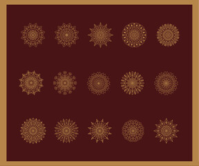 Creative luxury ornamental mandala design background in gold color. Decorative greeting card. Design for invitation, wedding card, Diwali, decoration. India, Indian, Arabic, Damask, Asian.
