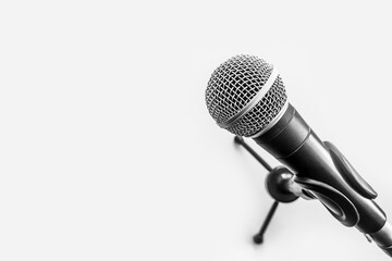 Background with a professional microphone