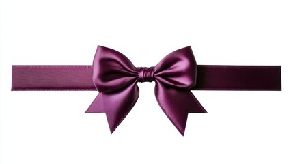 Fototapeta premium Elegant Purple Satin Bow on a Smooth Ribbon with a Classy Touch