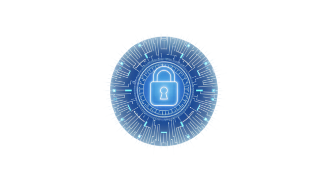 Photo of cybersecurity icon isolated on transparent background.png - Powered by Adobe