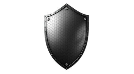 Photo of blank metal shield isolated on transparent background.png