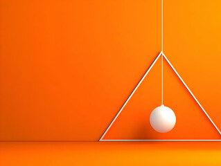 Orange Abstract 3D Background with White Sphere