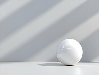 White Sphere 3D Render Minimalist Background