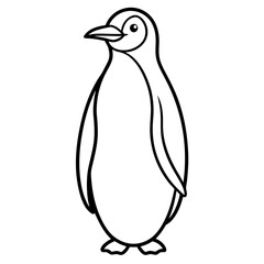 Elegant Penguin Line Art