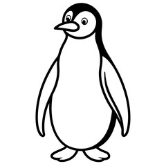Elegant Penguin Line Art