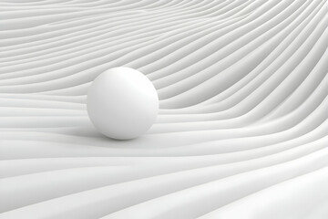 White Egg on Abstract 3D Wavy Background