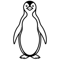 Elegant Penguin Line Art