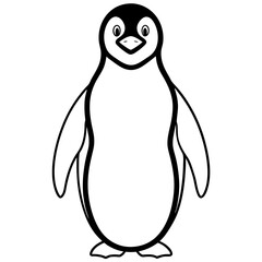 Elegant Penguin Line Art