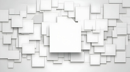 Abstract 3D White Square Background
