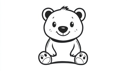 Naklejka premium A simple illustration showing a cute and friendly cartoon bear