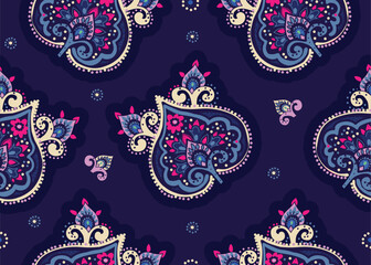Seamless pattern with vintage elements. For fabric, wallpaper, packaging, decoration.