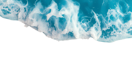 Photo of blue ocean wave splashing isolated on transparent background.png