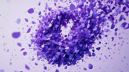 Purple Petals Exploding In A Circular Motion