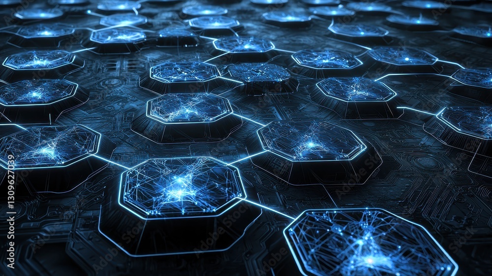 Poster exploring digital connectivity virtual environment abstract graphic futuristic design technology con