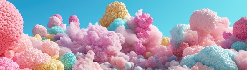 Pastel cloudscape, dreamy sky, fluffy texture, background design, website banner