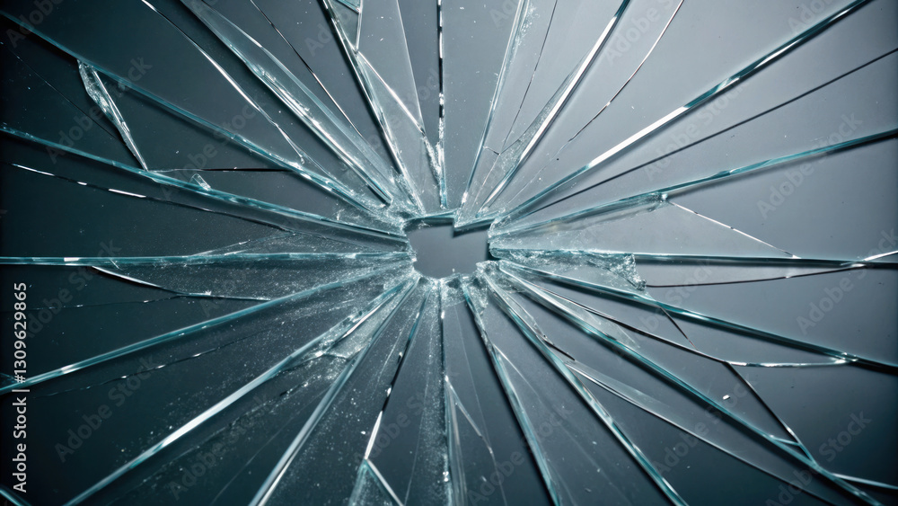 Poster broken glass with sharp edges and clean background, creating striking visual impact