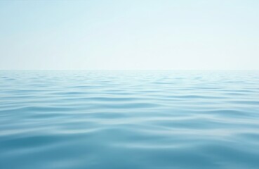 Obraz premium Clean calm blue ocean water with small wave pattern. Sea surface background. Minimal seascape, evoking tranquility, peace, harmony. Gentle waves create soothing natural texture. Aquatic abstract.