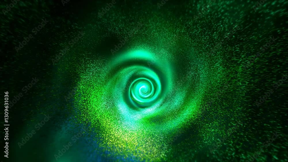 Poster explore an immersive visual experience featuring a dynamic green whirlpool that captivates with its 