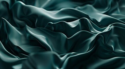 Obraz premium Deep Teal Liquid Waves in Abstract Flowing Texture