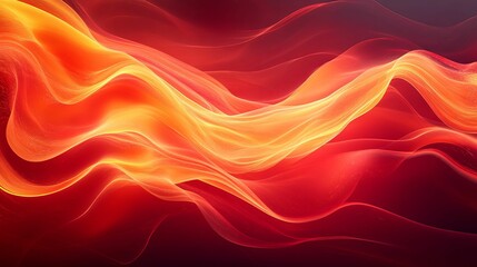 Obraz premium Abstract Red And Orange Flowing Waves Design