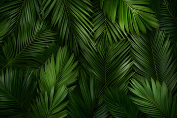 Lush Green Palm Leaves Background Illustration