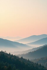 Obraz premium Soft peach mist rises over a serene landscape, gentle, abstract, minimalist