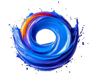 Fototapeta premium Liquid acrylic paint motion flow swirl and paint explosions and drops isolated. AI generated