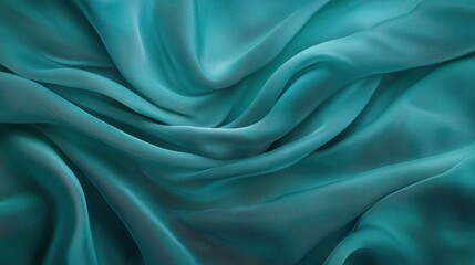 Fototapeta premium Teal green fabric texture closeup, rich detail for design and textile projects closeup