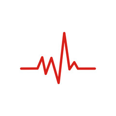 Heartbeat line icon isolated on white background.