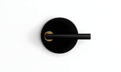 Elegant Minimalist Black Door Handle Against White Background