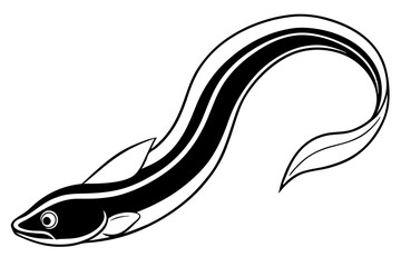 Elegant Ribbon Eel Vector