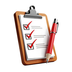 Checklist Clipboard and Pen: Planning & Organization