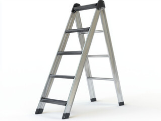 sturdy aluminum ladder with five steps, ideal for household tasks