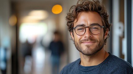 Portrait of a smiling man with medium-length brown hair and a well-groomed beard.
