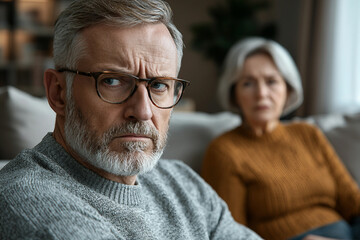 Generative AI Image of Family Couple in Conflict Highlighting Emotional Tension and Family Issues