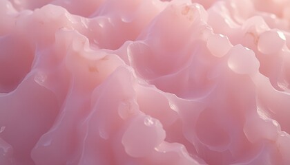 Fototapeta premium Delicate pink gelatin with a soft wavy texture creating a visually appealing surface