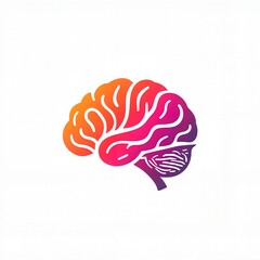 Colorful brain illustration on white background