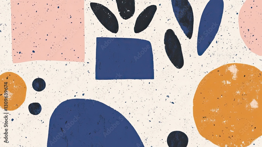 Poster abstract geometric pattern with shapes in earthy tones and textures
