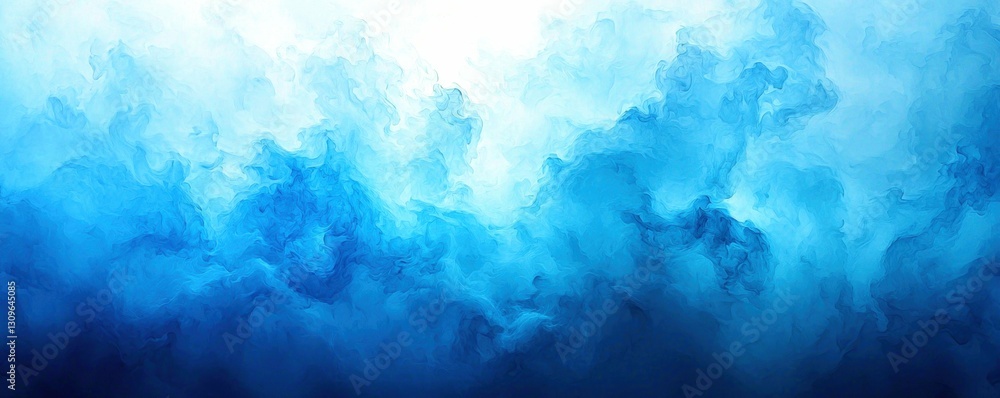 Poster ethereal cloudscape of azure mist and celestial light serene atmospheric abstract design 90 characte