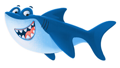 shark cute cartoon isolated 