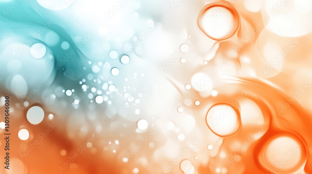 Poster abstract background with colorful circles and bubbles, vibrant dynamic visual