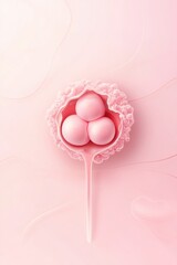 Minimalist illustration depicting polycystic ovary syndrome associated cysts on an ovary