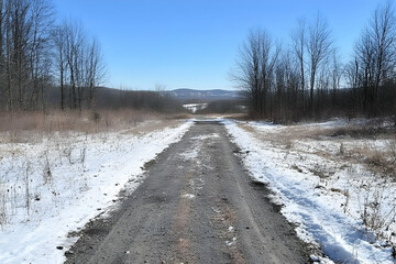 Winter Country Road Landscape Photograph