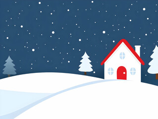 Fototapeta premium Winter Wonderland House Illustration